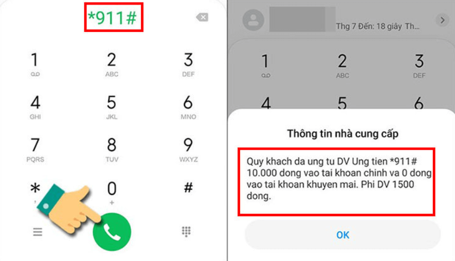 Ứng tiền Viettel qua 911 khi không đủ điều kiện ứng